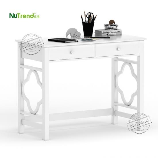Custom White Home Wooden Work Desk With 2 Drawer suppiler in China