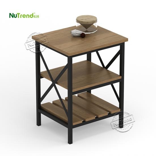 Wooden Rustic X Base 3 Tier Accent Side End Table manufacturer in China